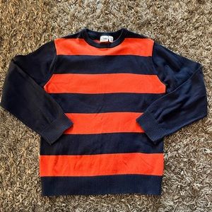 Children’s Place Size 14 Dress Sweater , orange & navy stripe, good condition